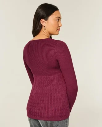 Pitkähihainen, neliönkauluksinen babydoll-mekko