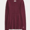 Pitkähihainen, neliönkauluksinen babydoll-mekko Pitkähihainen, neliönkauluksinen babydoll-mekko