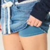 Pitsi-solmittava denim-minihame Pitsi-solmittava denim-minihame