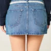 Pitsi-solmittava denim-minihame Pitsi-solmittava denim-minihame