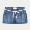 Pitsi-solmittava denim-minihame Pitsi-solmittava denim-minihame