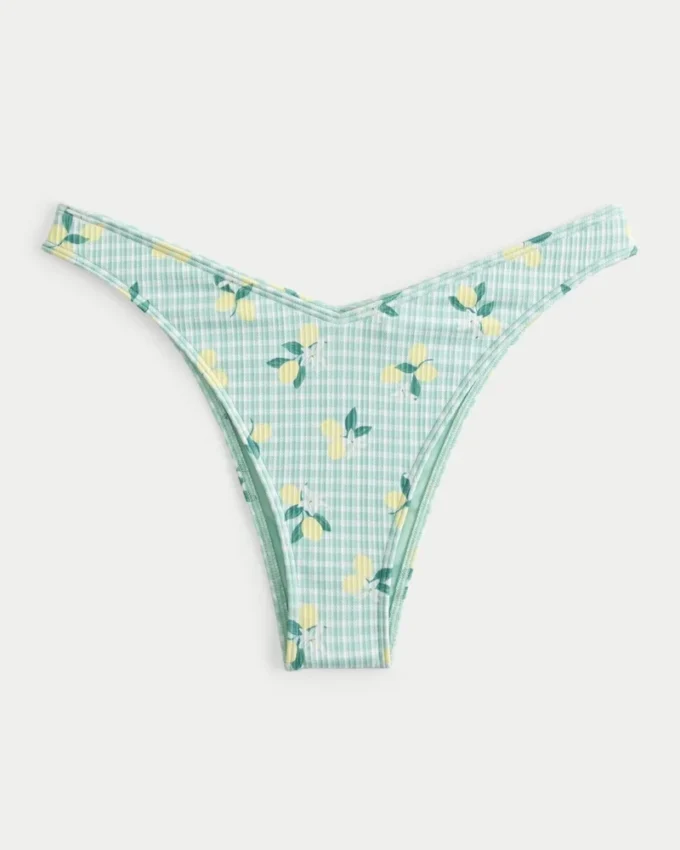 Ribbineulottu, korkea-reunainen Cheekiest-bikinien alaosa