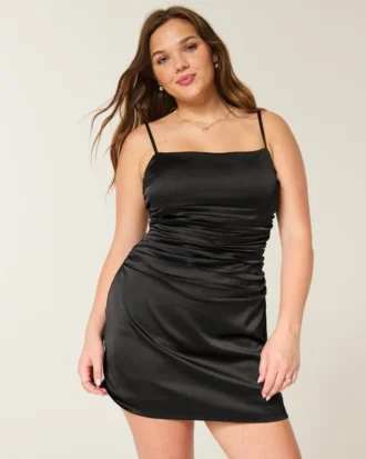 Satiininen selkäpuolella rusetti Bodycon-mekko