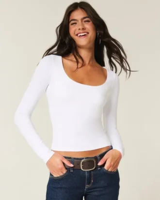 Saumaton kangas, pyöreä pääntie