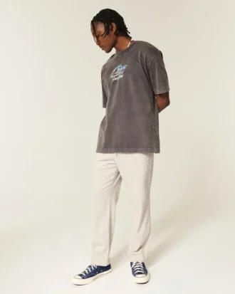 Seersucker-loose-pull-on-housut