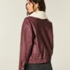 Sherpa-kaulus, tekonahkainen bomber-takki Sherpa-kaulus, tekonahkainen bomber-takki