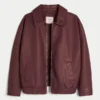 Sherpa-kaulus, tekonahkainen bomber-takki Sherpa-kaulus, tekonahkainen bomber-takki