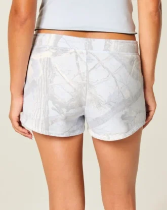 Sininen camo-fleece-minishortsit