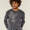 Skull Graphic Thermal Crew -paita Skull Graphic Thermal Crew -paita