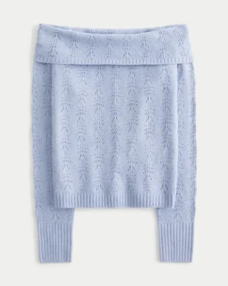 Stitchy Off-the-Shoulder -neule