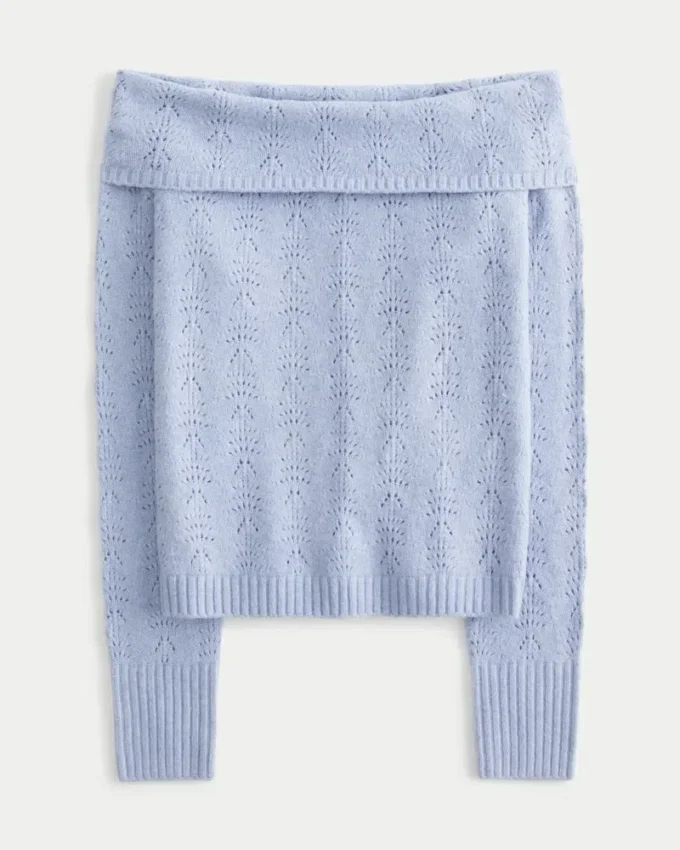 Stitchy Off-the-Shoulder -neule