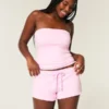 Sydänkuvioiset fleece-minishortsit Sydänkuvioiset fleece-minishortsit
