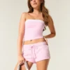 Sydänkuvioiset fleece-minishortsit Sydänkuvioiset fleece-minishortsit