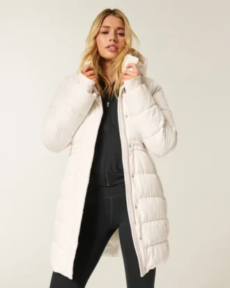 Tekoturkiksella vuorattu puffer-parka