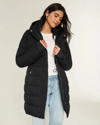 Tekoturkiksella vuorattu puffer-parka