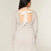 Tie Back Babydoll Sweater Mini Dress Tie Back Babydoll Sweater Mini Dress