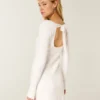 Tie Back Babydoll Sweater Mini Dress Tie Back Babydoll Sweater Mini Dress