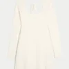 Tie Back Babydoll Sweater Mini Dress Tie Back Babydoll Sweater Mini Dress