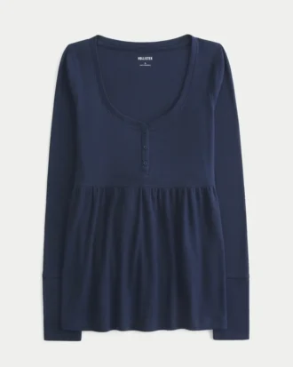 Tie-Back Henley Babydoll -toppi