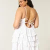 V-kaula-aukkoinen röyhelöinen babydoll-minimekko V-kaula-aukkoinen röyhelöinen babydoll-minimekko
