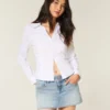 Vaalea pesu, nastoitettu denim-minihame Vaalea pesu, nastoitettu denim-minihame
