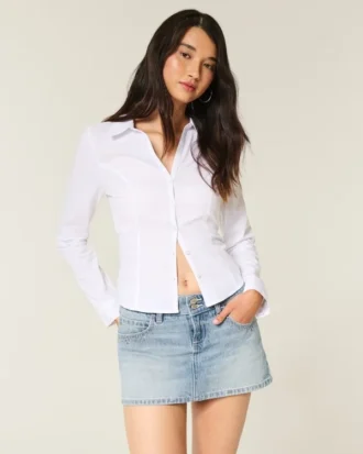 Vaalea pesu, nastoitettu denim-minihame