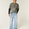 Vaaleat Astronaut Graphic Super Baggy -farkut Vaaleat Astronaut Graphic Super Baggy -farkut