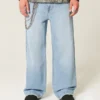 Vaaleat Astronaut Graphic Super Baggy -farkut Vaaleat Astronaut Graphic Super Baggy -farkut