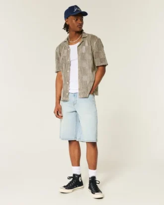 Vaaleat Dice Graphic Super Baggy -denimshortsit