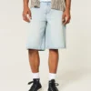 Vaaleat Dice Graphic Super Baggy -denimshortsit Vaaleat Dice Graphic Super Baggy -denimshortsit