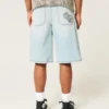 Vaaleat Dice Graphic Super Baggy -denimshortsit Vaaleat Dice Graphic Super Baggy -denimshortsit