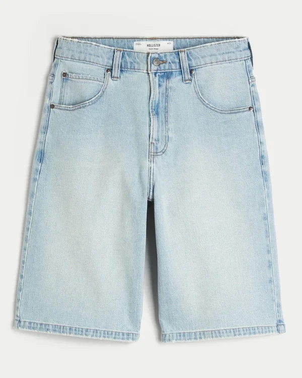 Vaaleat Dice Graphic Super Baggy -denimshortsit Vaaleat Dice Graphic Super Baggy -denimshortsit