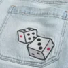 Vaaleat Dice Graphic Super Baggy -denimshortsit Vaaleat Dice Graphic Super Baggy -denimshortsit
