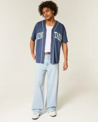 Vaaleat New York Graphic Super Baggy -farkut