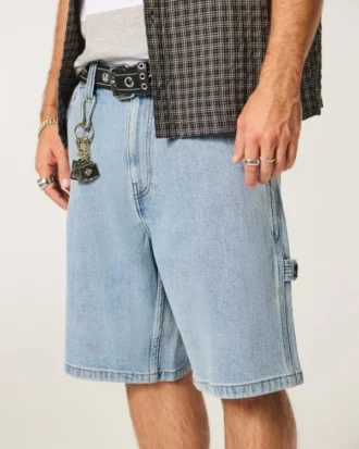 Vaaleat, väljät denim-maalarihousut