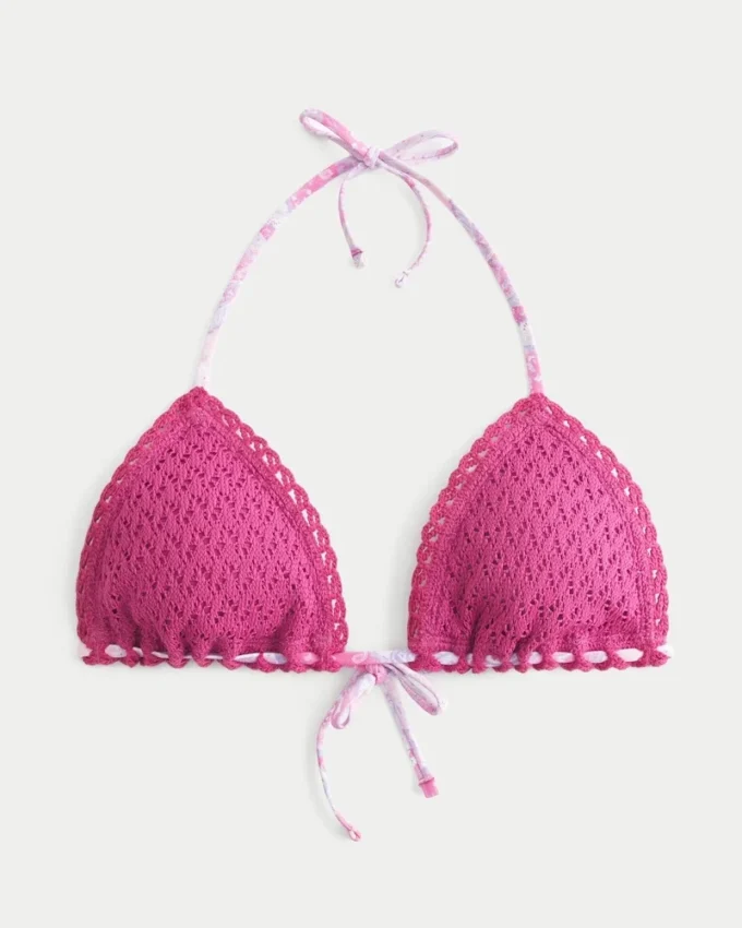 Virkattu kolmiomainen bikiniliivi
