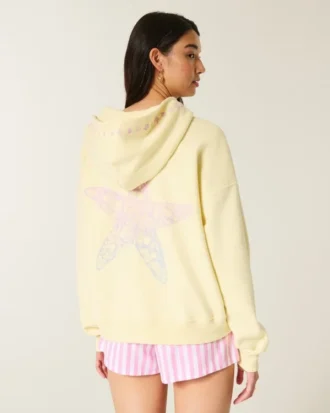 Ylisuuri Starfish Graphic Zip-Up Hoodie Ylisuuri Starfish Graphic Zip-Up Hoodie